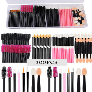 Cross-Border Disposable Makeup Tool Set Eyelash Brush Eyebrow Brush Lip Brush Eyeliner Brush Palette Triangle Powder Puff