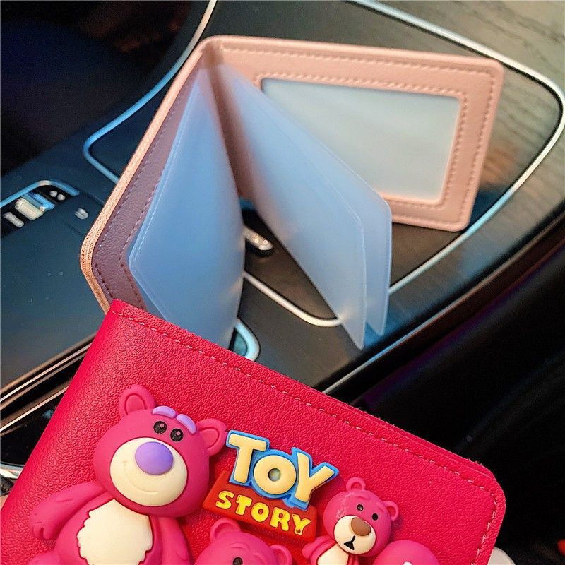 Driver's License Protective Cover Girl's Advanced Sense Cute Card Cover Strawberry Bear Driving License Two-in-One Driving License