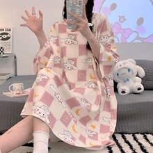 工厂直销外贸肥佬睡裙夏跨境Nightgown长款孕妇甜美家居服女宽松