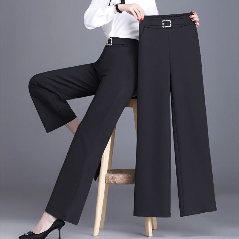 Simon Lena Spring and Summer New Stretch Suit Straight Leg Pants High Waist Trousers Women's Pants Slim Fit with Drop