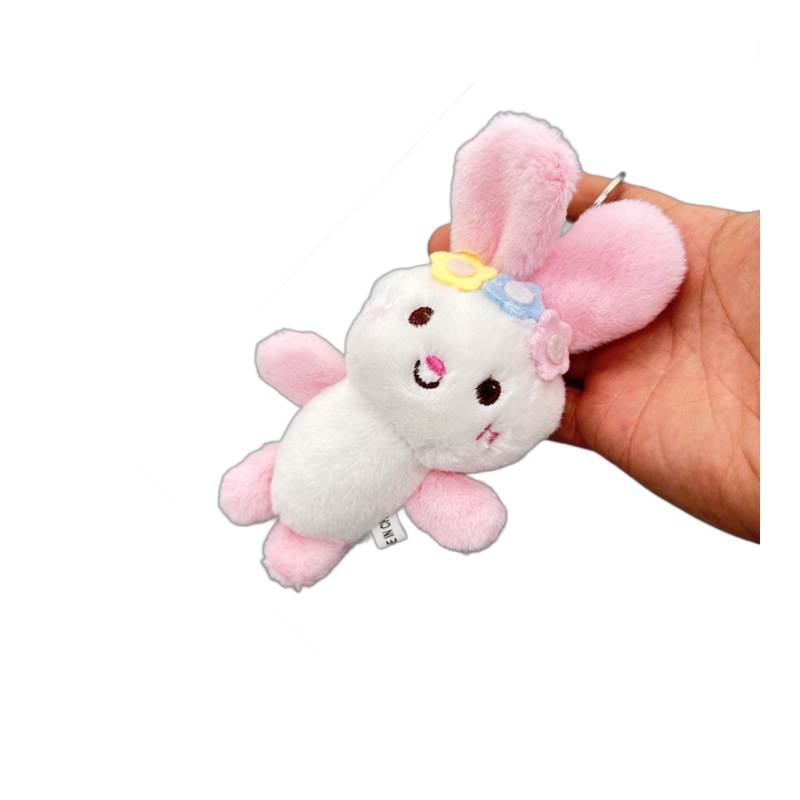 Muñecas de peluche de color contrastante conejo adorable oso muñeca colgante bolsa de ropa accesorios regalos al por mayor