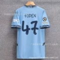 24-25 manchester city home game no. 47 star plus champions league fair strip