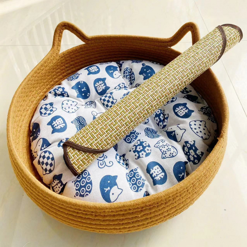 [얼룩에 강한] 슈가 컬러 펫 네스트 + 흰 고양이 화장솜 + 작은 매트