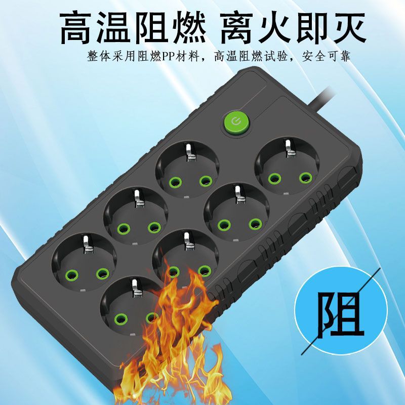 Enchufe de extensión de agujero especial de la norma europea enchufe de fila de función porosa enchufe de fila de oficina doméstica