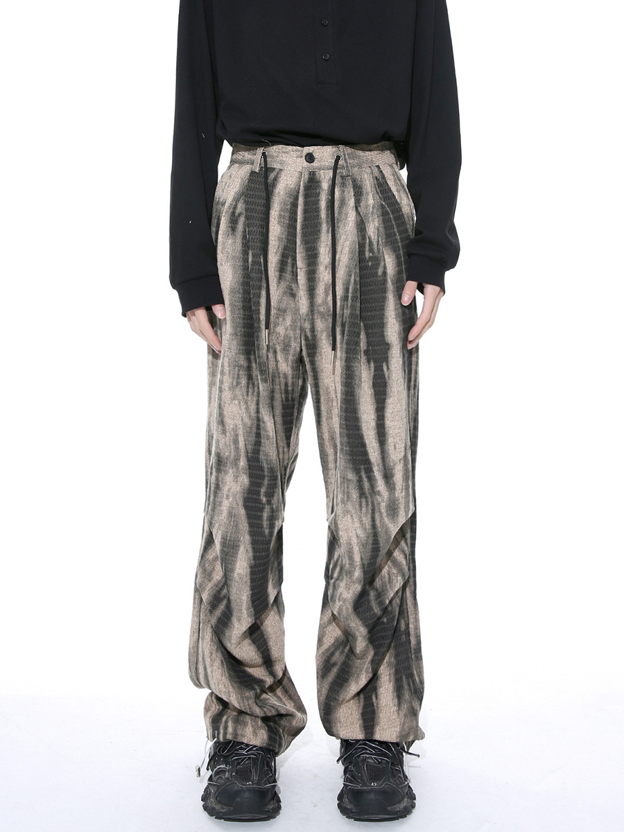 Mtlclothes ropa de Hombre | 2024 primavera nuevo graffiti personalizado retro apenado con capucha cremallera suéter traje