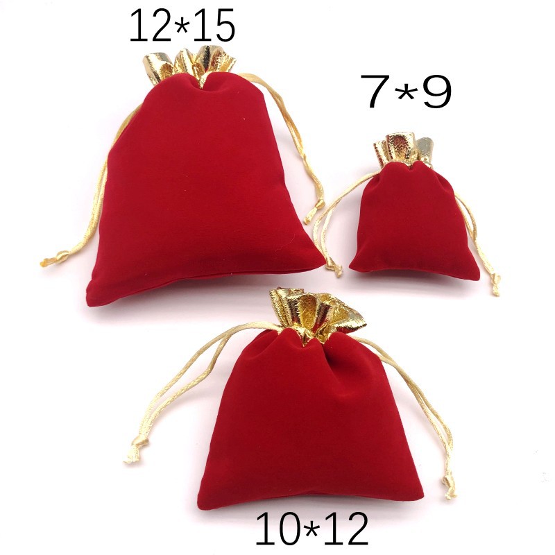 Jewelry Bag Brocade Bag Flannel Golden Edge Storage Collectables-Autograph Bag Drawstring Drawstring Pocket Gift Packing Bag