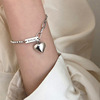 Small design brand glossy ankle bracelet with letters heart-shaped