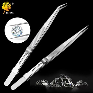 Diamond Eyelashes Jewelry Tweezers Stainless Steel Straight Tip Tweezers Clip Jewelry Tools Gem Clip Multi-Purpose Tweezers