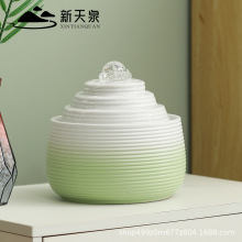 现代客厅循环水加湿器桌面小型流水摆件简约装饰办公室招财水景观