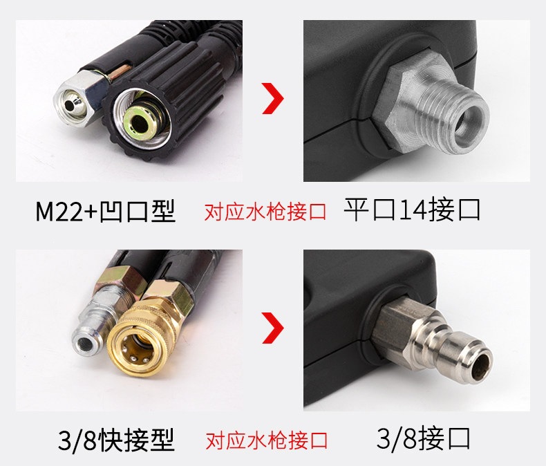 Suitable for car wash shops, specialized high-pressure water gun head, car wash machine gun head, Black Cat powerful cleaning machine quick-connect brush
