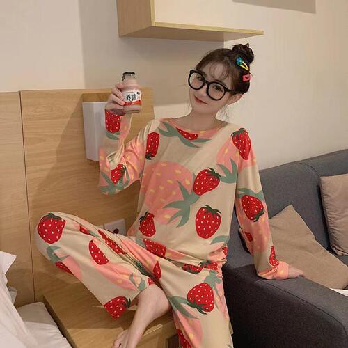 Women's Long Sleeve Pajama Set with Pants, Spring and Autumn New Style, Plus Size Cute Cartoon Pajamas, Winter Homecoming Set, Direct Sales