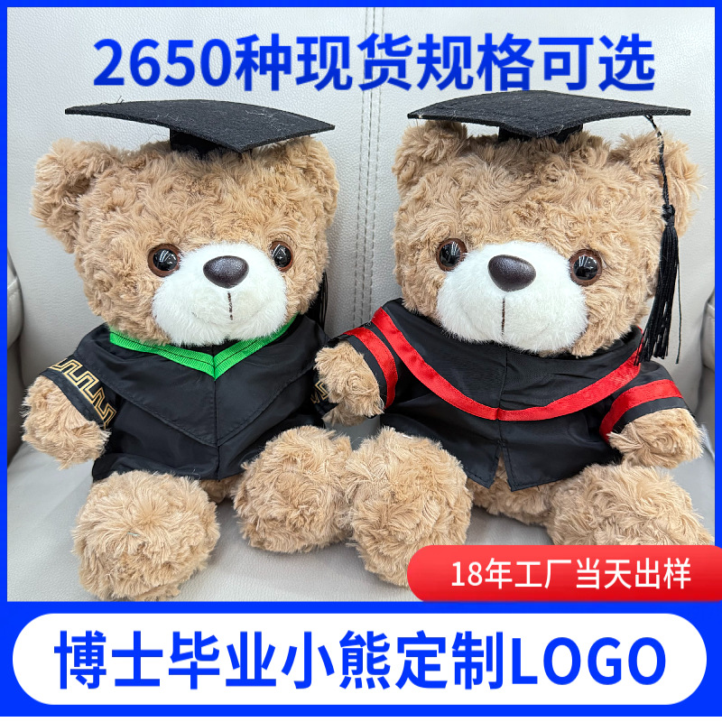 Graduación Teddy Bear Puppy Doctor Teddy Bear School Print logotipo regalo de graduación