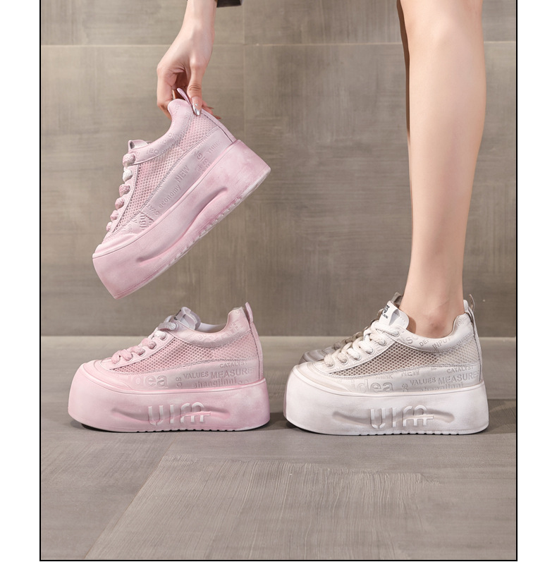 Giày sneaker nữ đế dày lưới thoáng khí phong cách bánh xốp trắng đa năng — Gỗ sồi Ash chi tiết 16