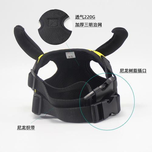 Pet it Cartoon Corgi Dog Chest and Back Small Dog Adjustable Anti-breakaway Harness Nylon Pet Leash Set
