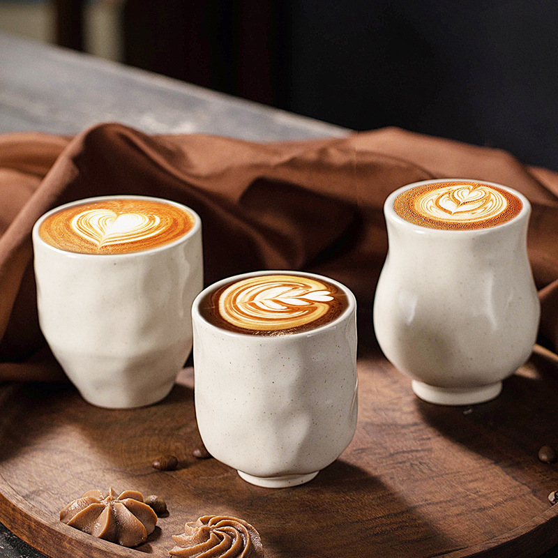Minimalist style ceramic espresso cup ins with metal spots creative large capacity water cup coke cup wholesale