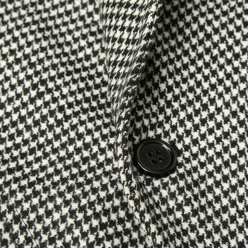 Men's 2023 autumn/winter new windbreaker mid long men's checkered print European size lapel coat_voghion.com