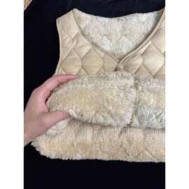 仅用于产品展示勿拍-冬季女士内穿羊羔绒马甲新款保暖修身坎肩加