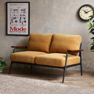 Sc Japanese Retro Loft Industrial Style Wrought Iron Double Sofa Small Apartment American Apartment Cafe Sofa Chair