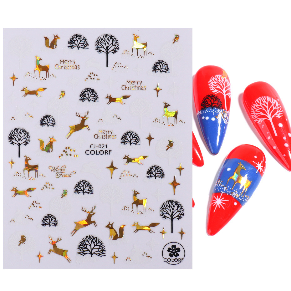3g Weight Nail Patches Nail Supplies 1 Piece Quantity Santa Claus Pattern Simple Style Style Simple Style Santa Claus Paper Nail Patches 1 Piece 7