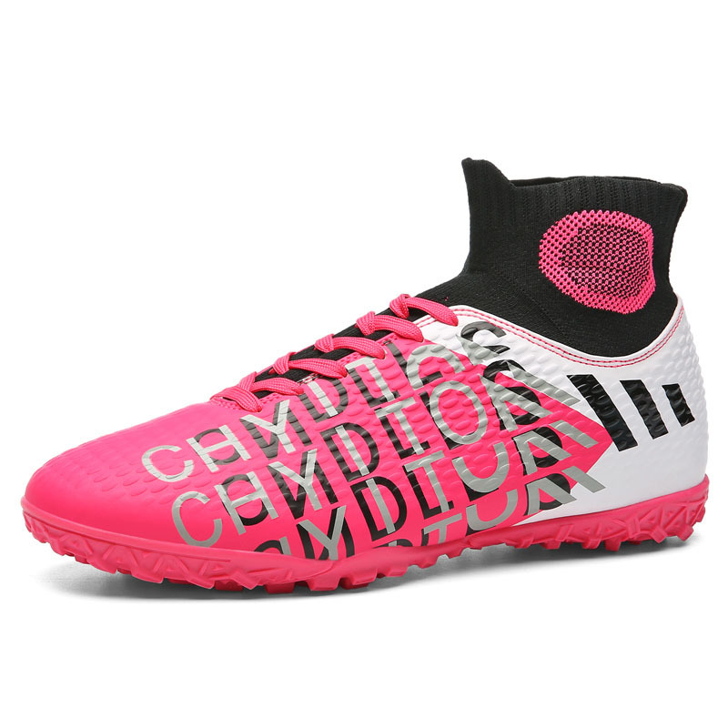 Zapatos de fútbol al por mayor para hombres y mujeres transpirables casuales color de alta calidad edición de clavos casuales zapatos de entrenamiento de césped para niños