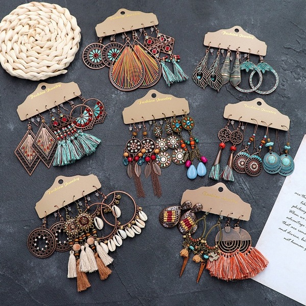 Ethnic retro earrings