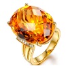 Fashionable organic ring with crystal, gemstone, ring with stone, 28.5 carat, 750 sample gold, with gem