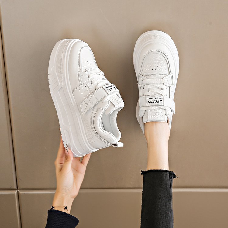 2024 otoño nuevos zapatos blancos en zapatos deportivos casuales zapatos muffin de suela gruesa