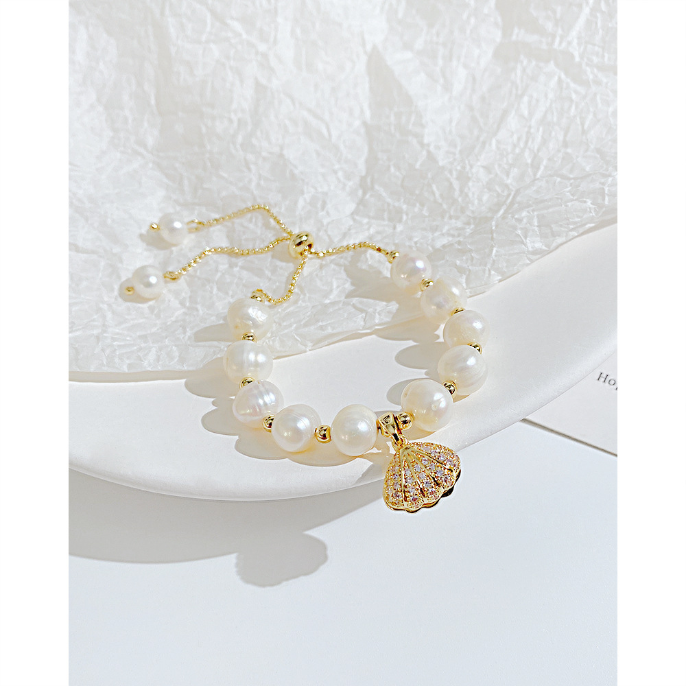 Fashion Shell Copper Bracelets Pearl No Inlaid Copper Bracelets