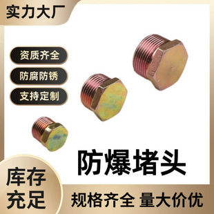 Metal Explosion-Proof Plug Solid Outer Hexagonal Carbon Steel G1/2 Explosion-Proof Wire Plug External Thread 4 Points 6 Points Explosion-Proof Plug