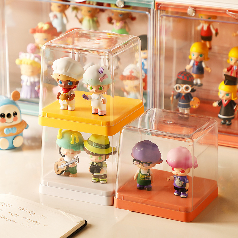 盲盒收纳展示架透明popmart单个手办盒亚克力泡泡玛特防尘展示盒