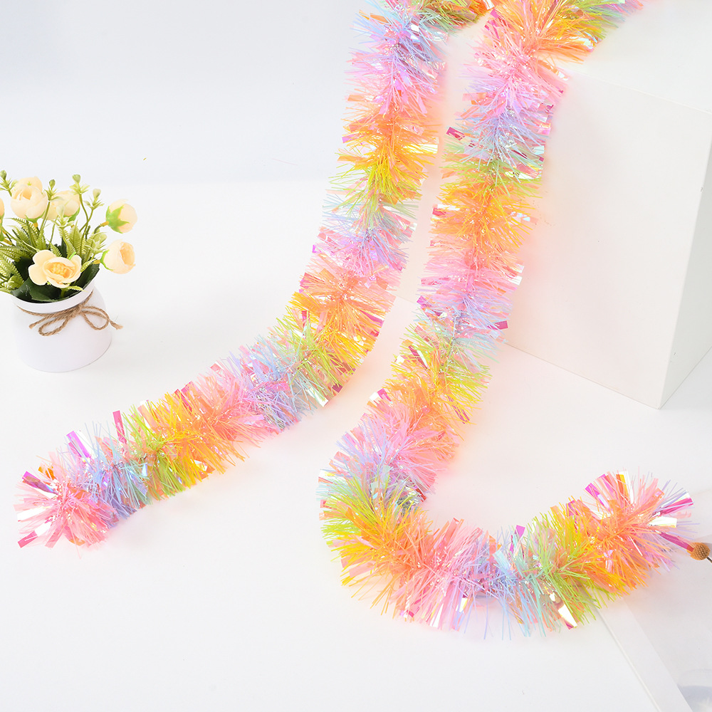 Nuevo transfronterizo 9cm5 capa de cifrado grueso gradiente fantasía de lana colorido diseño de actividades festivas del 1 de junio tira de flores