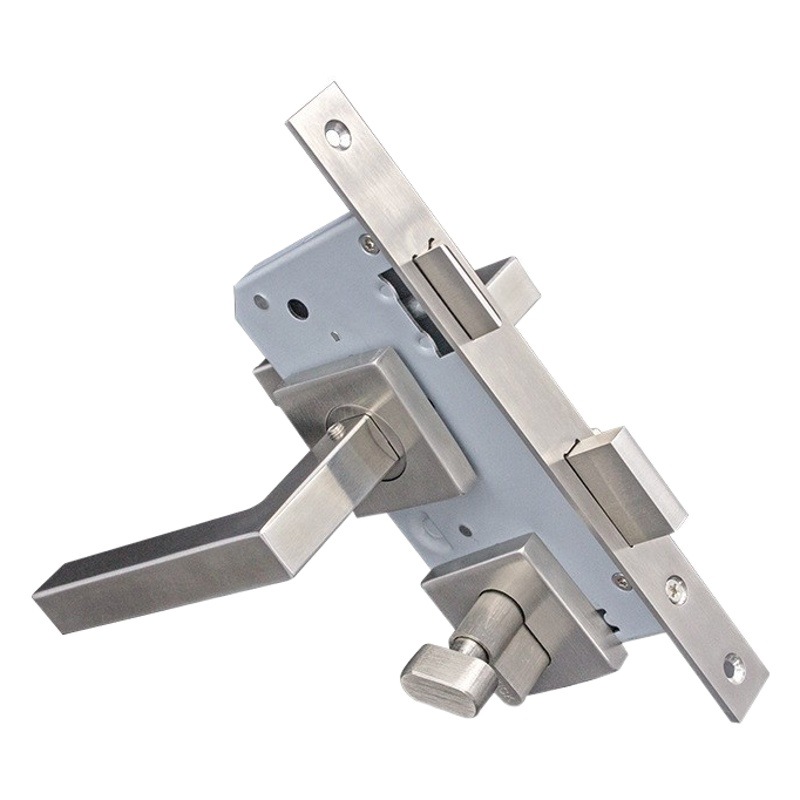 Cerradura de la puerta de Interior de estilo europeo estándar europeo 304 Acero inoxidable split manija cerradura dormitorio puerta simple cerradura de la manija cuadrada