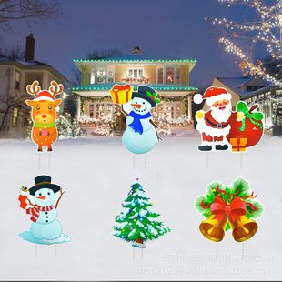2024 New Amazon Christmas Place Card Outdoor Courtyard Old People Snowman Candy Tree Reindeer Decorative Logo