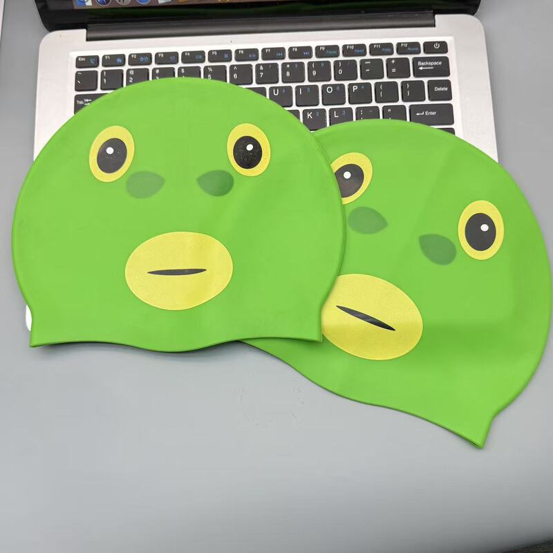 Funny Green-Headed Monster Silicone Swimming Cap for Women, Waterproof, Comfortable, Ear-Protecting, Adult Size, Large Head Circumference Funny Green-Headed Monster Silicone Swimming Cap for Women, Waterproof, Comfortable, Ear-Protecting, Adult Size, Large Head Circumference