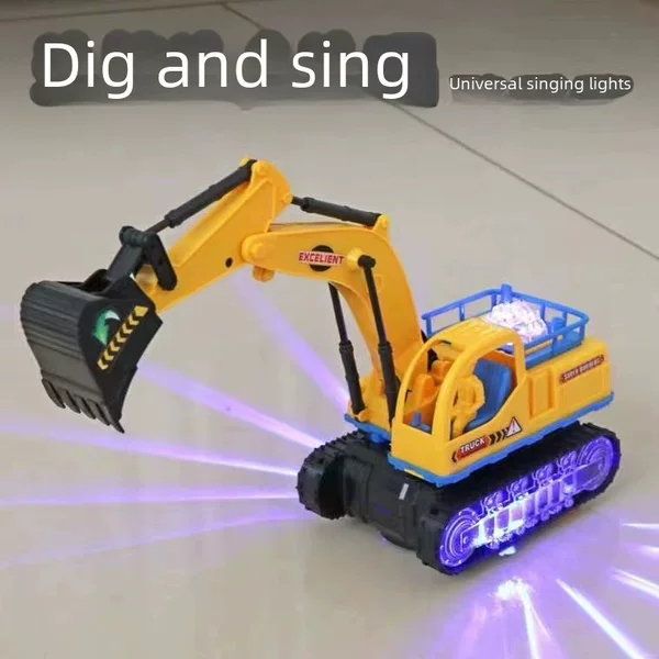 A generation of electric universal excavator Music light bulldozer engineering car model toy car stall selling