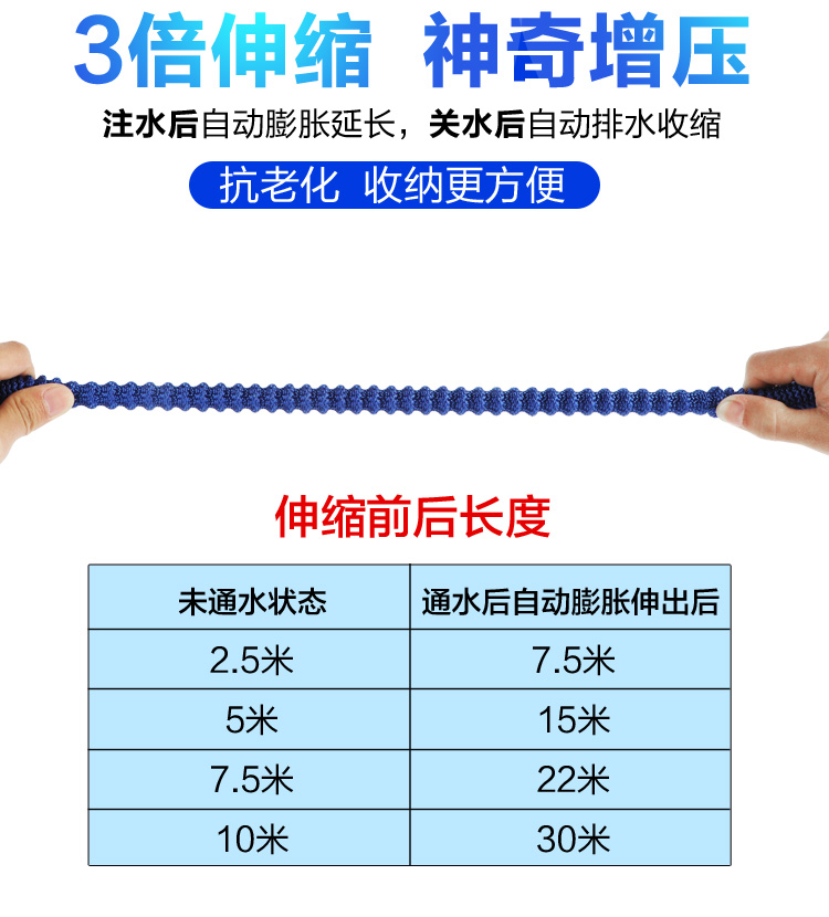 High-pressure car wash water gun, household water gun, retractable hose, car brush, nozzle, flower watering set