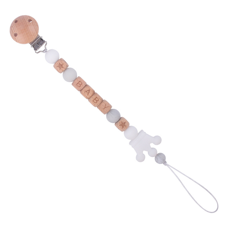 Bebé suministros Beech chupete clip DIY bebé nombre creativo de silicona corona chupete cadena anti-gota cadena