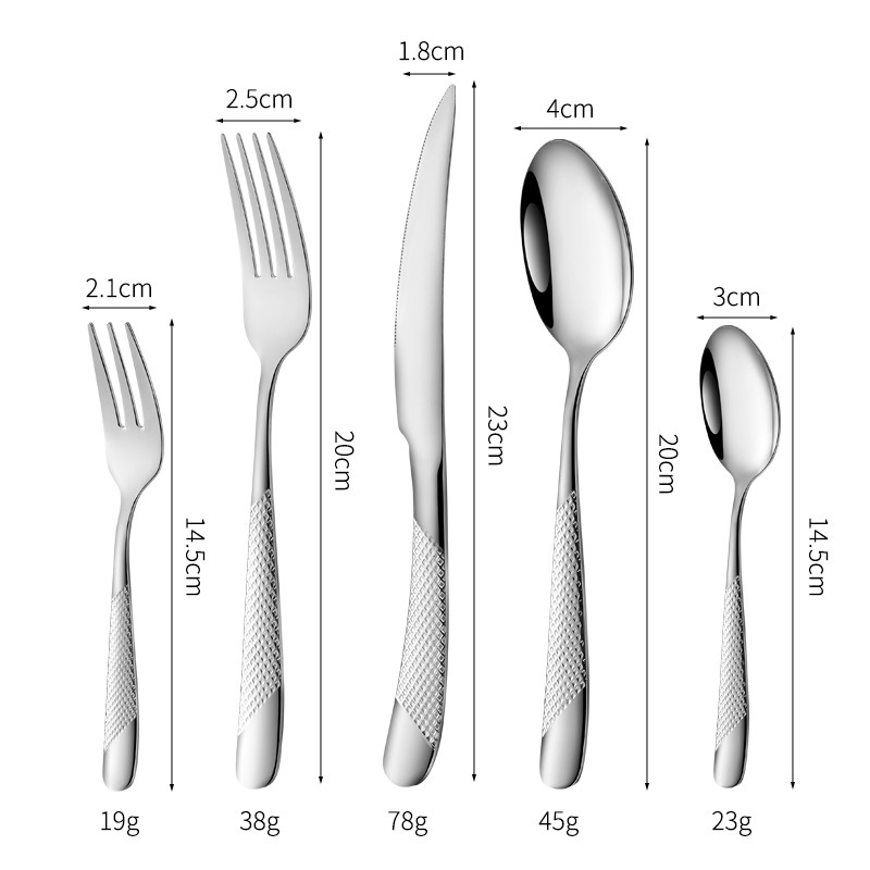 Cuchillo de cubierta de acero inoxidable de estrellas transfronterizas cuchillo de cubierta de hotel cuchillo de filete de cubierta occidental engrosado set 5 piezas al por mayor