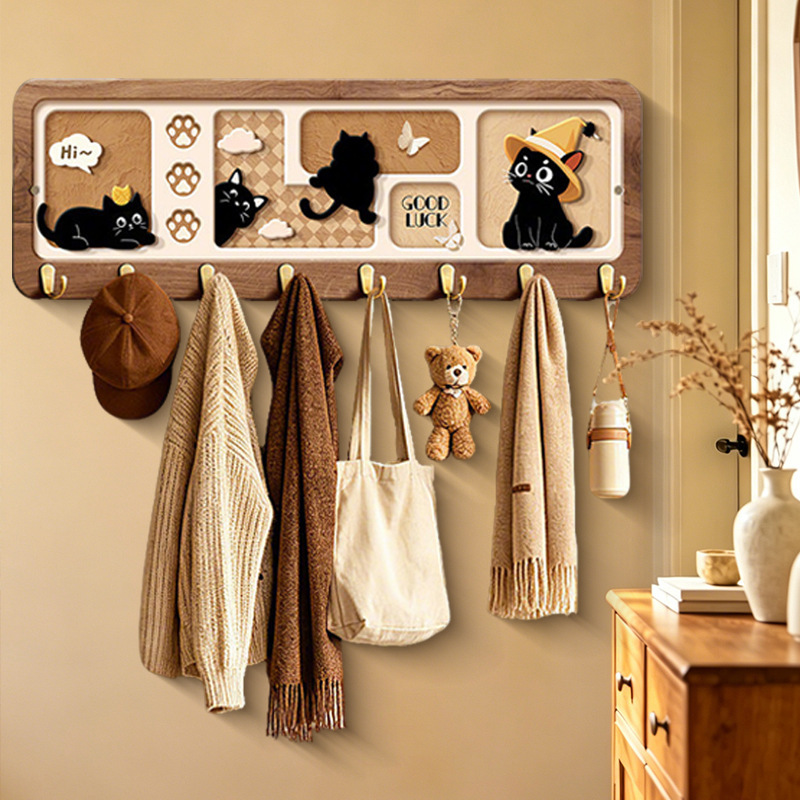 Solid Wood Coat Hook, High-End Decorative Wall-Mounted Clothes Rack, Wall-Mounted Coat and Hat Rack for Entryway, Does Not Take up Space Solid Wood Coat Hook, High-End Decorative Wall-Mounted Clothes Rack, Wall-Mounted Coat and Hat Rack for Entryway, Does Not Take up Space