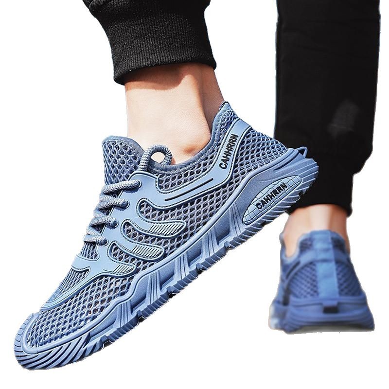 2025 verano nuevo estilo red grande zapatos deportivos huecos zapatos casuales para hombres zapatos de vadeo de río de todo fósforo zapatos de malla al aire libre