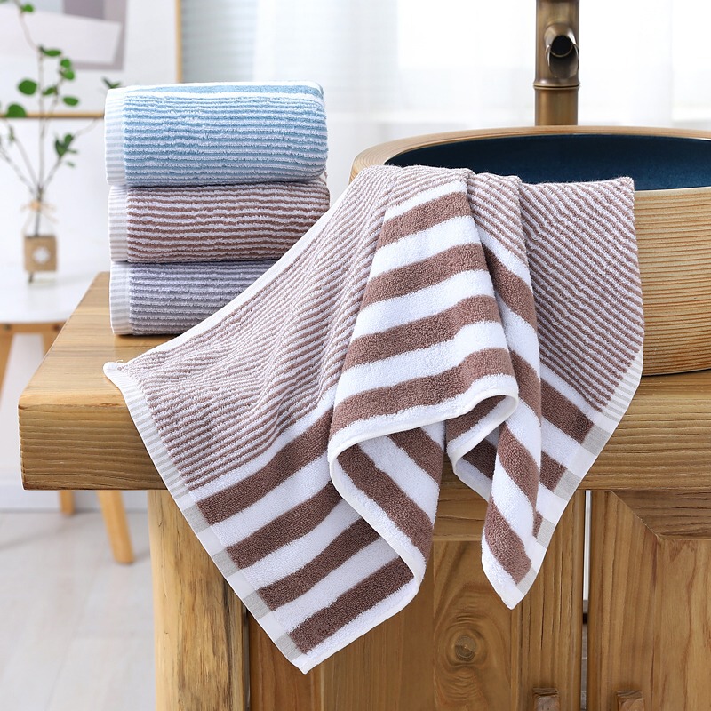 Japanese style unprinted cotton gradient strip towel good product striped untwisted yarn bathroom towel soft face towel Terry loop Japanese style unprinted cotton gradient strip towel good product striped untwisted yarn bathroom towel soft face towel Terry loop