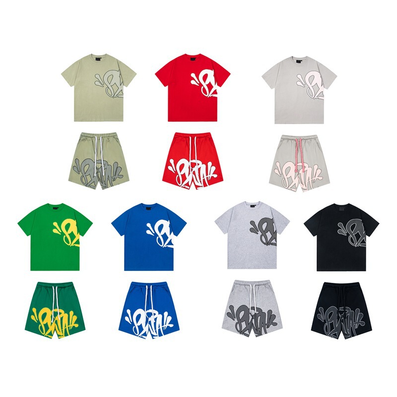 Cross-border 2025 New SynaWorld Foam Letter Printing Fashion Summer Casual Short-sleeved Shorts suit Fashion