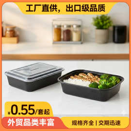 出口加厚塑料PP一次性美式餐盒炒粉炒面菜饭外卖打包盒多规格用途