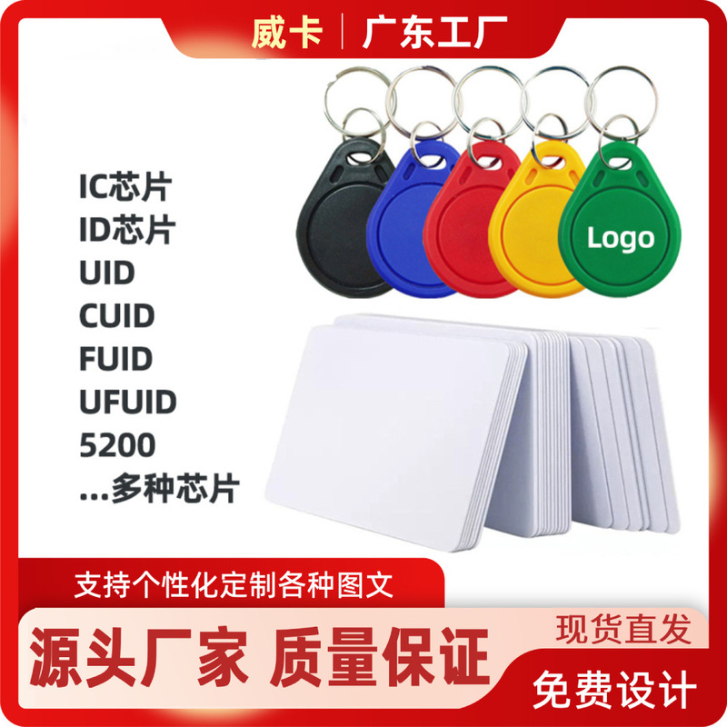 Factory Direct Sales Ic Access Control Card Glue Cuid Charging M1 White Card Campus Canteen Sensor Id Smart Card Can Be Copied