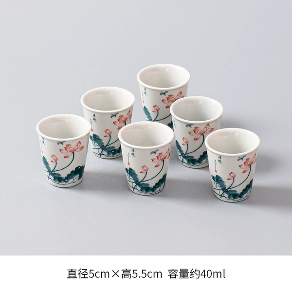 Ice gray glaze Japanese cup-Cingjing 6 pieces