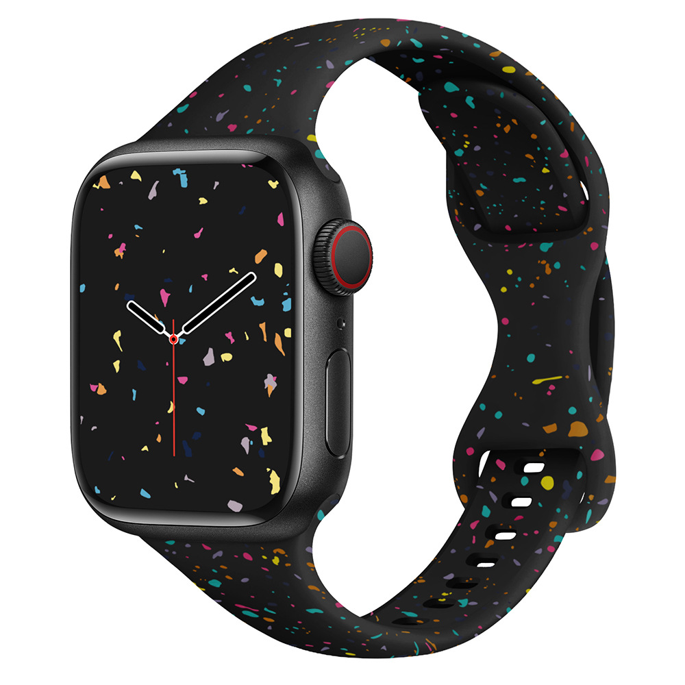 Aplicable a Apple Watch correa iwatch9 cintura pequeña mariposa botón de color chip nuevo tipo de mujer s8765 correa creativa