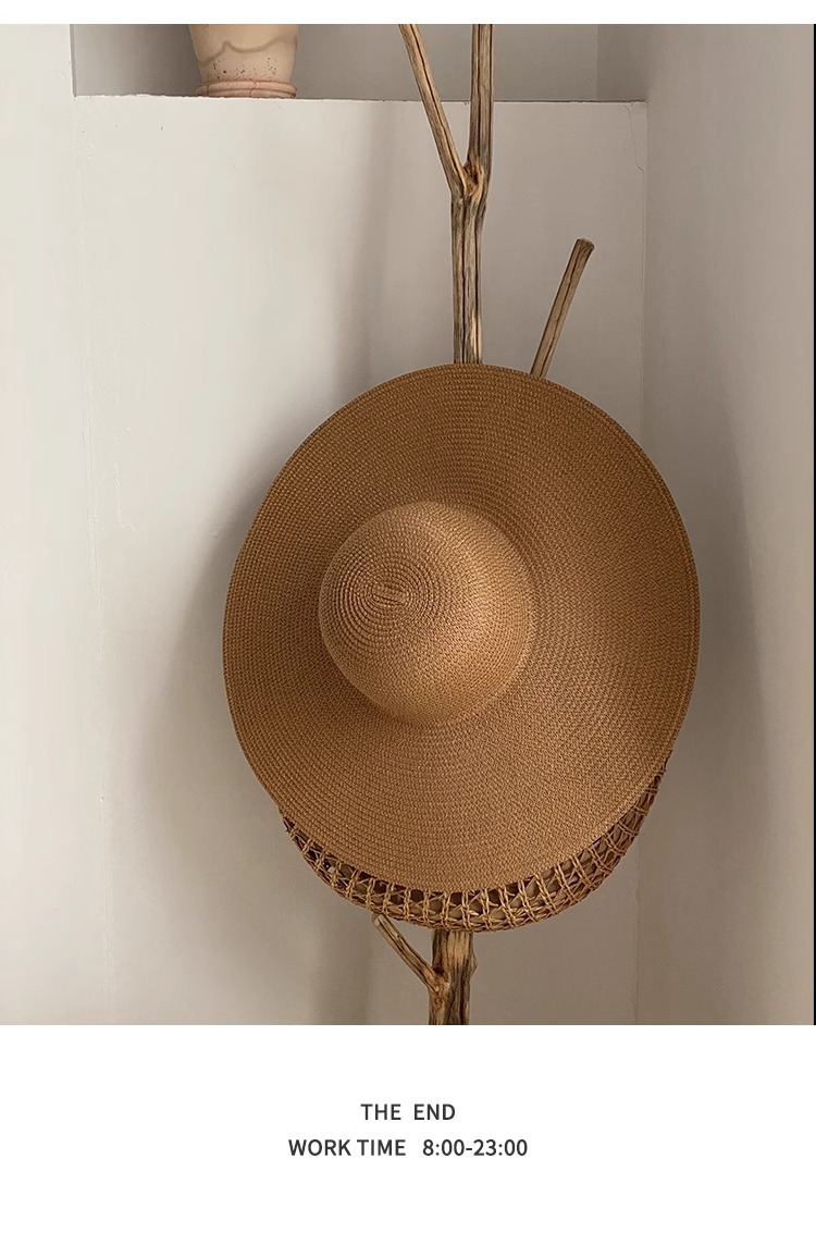 Women's Wide Brim Straw Hat Foldable Beach Sun Hat For Vacation_voghion.com