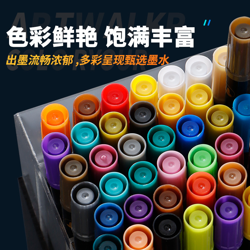 Venta caliente transfronteriza garabato Marcador de Cabeza de secado rápido impermeable de doble cabeza marcador de acrílico pintura infantil graffiti pluma traje