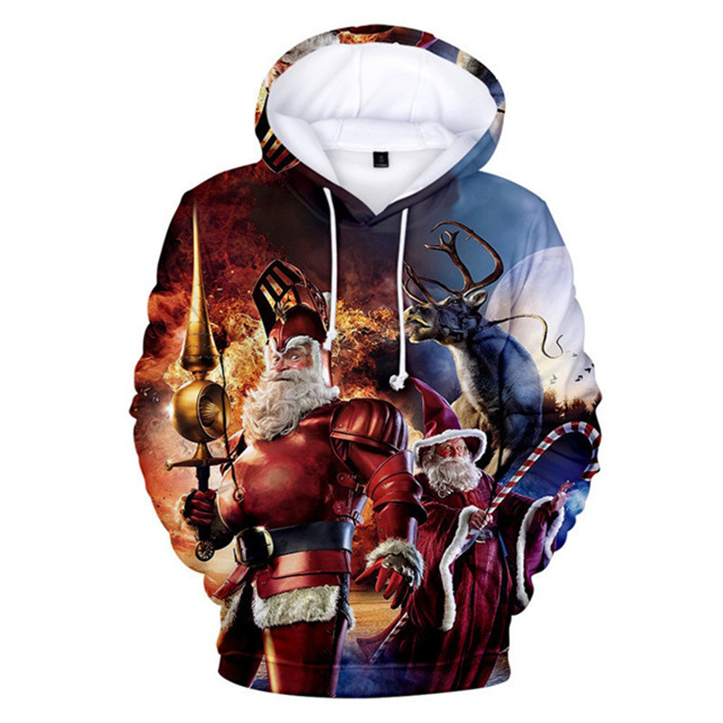 Sweat à capuche homme imprimé 3d carnaval noël style décontracté_voghion.com