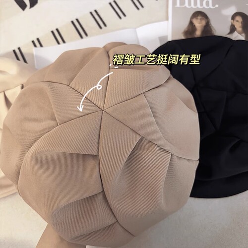 Yunduo Octagonal Hat Beret 2024 New Versatile Painter Hat Big Head Waist Beret Shows Small Face in Autumn and Summer